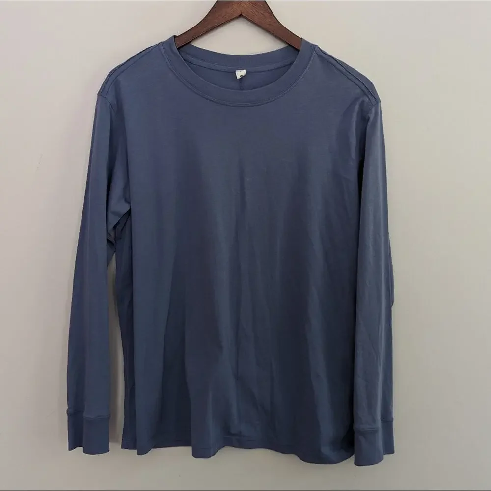 Women's Lululemon Top 6 Cornflower Blue Long Sleeve Tshirt Blouse Workout - Picture 1 of 6